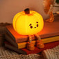 Sad Pumpkin Night Light, Cute Halloween Decor, LED Squishy Light With Feet, Dimmable Light Up for Kids Sleep, Silicone Rechargeable Bedside Touch Lamp, Dorm Room Funny Lamp