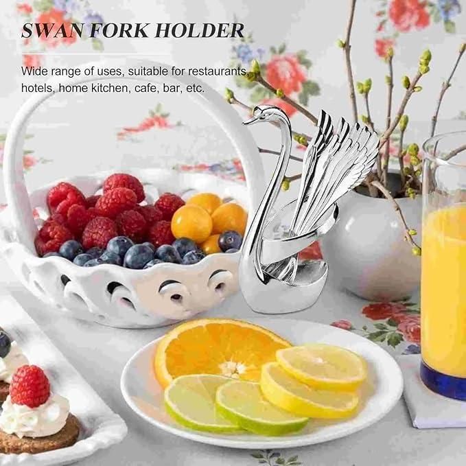 Swan Base Fork Holder With Fork Set for  Kitchen & Home