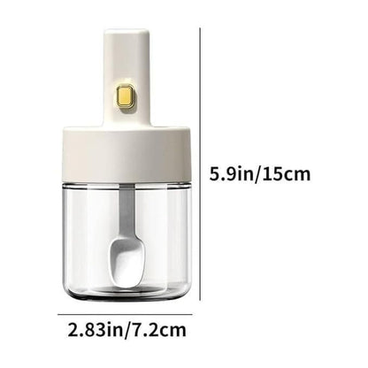 Luxury Glass Telescopic Seasoning Tank with Integrated Spoon Lid