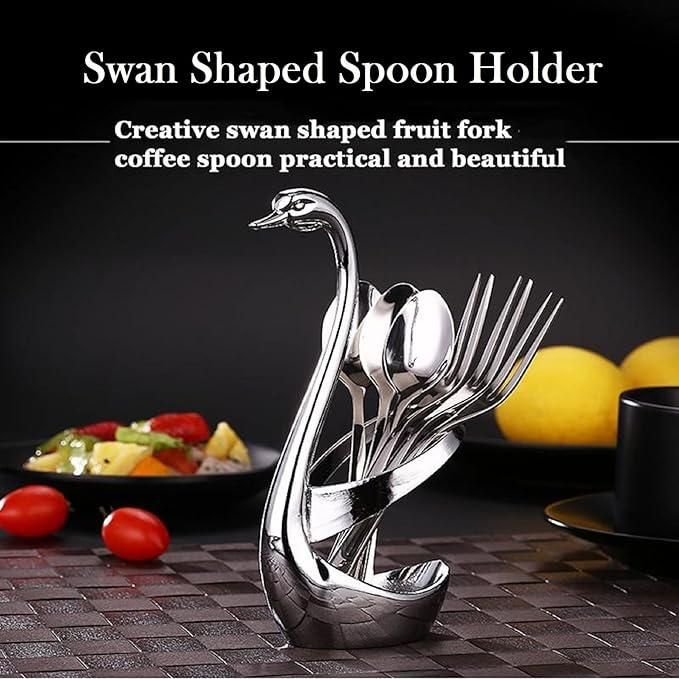 Swan Base Fork Holder With Fork Set for  Kitchen & Home