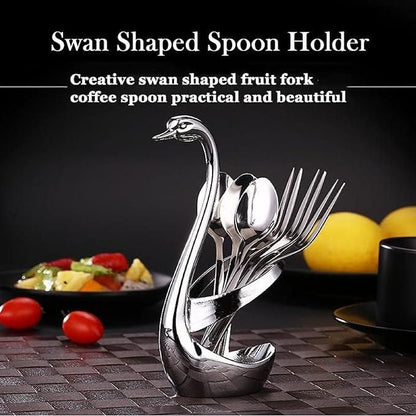 Swan Base Fork Holder With Fork Set for  Kitchen & Home